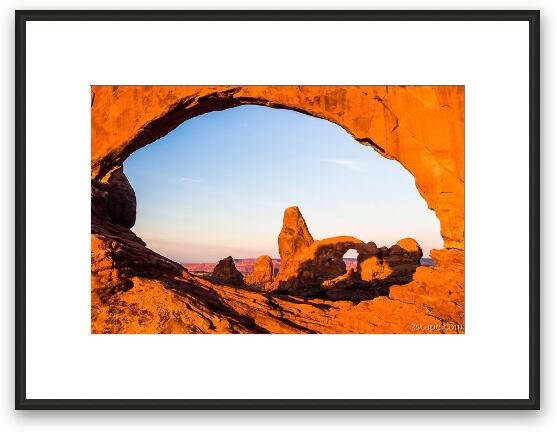 Turret Arch at Sunrise Framed Fine Art Print