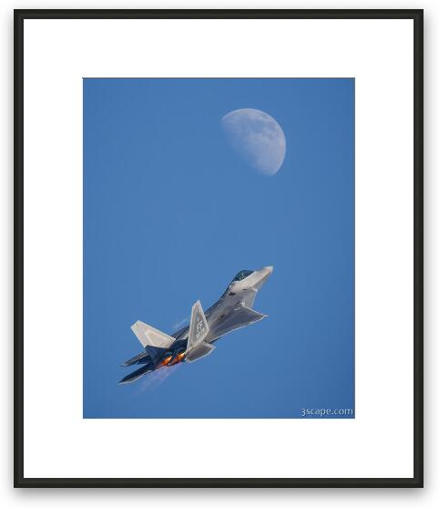 F-22 Raptor and Moon Framed Fine Art Print