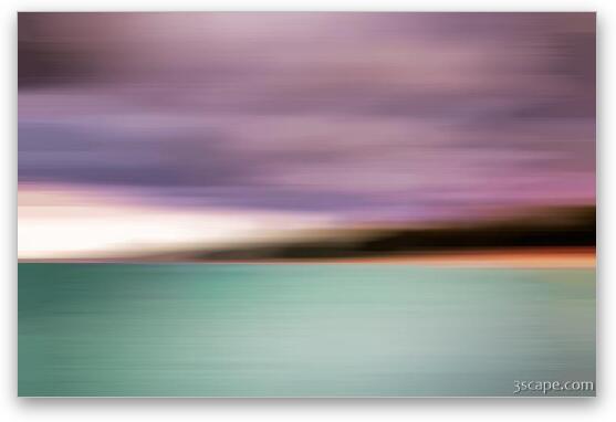 Turquiose Waters Blurred Abstract Fine Art Metal Print