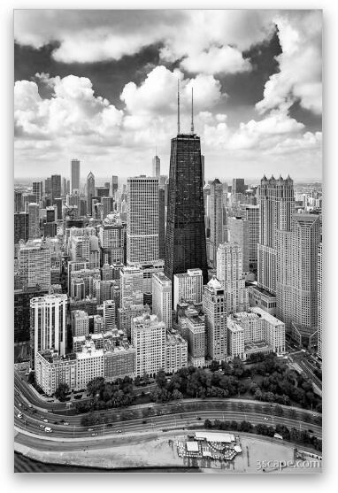 Chicago's Gold Coast Black and White Fine Art Metal Print