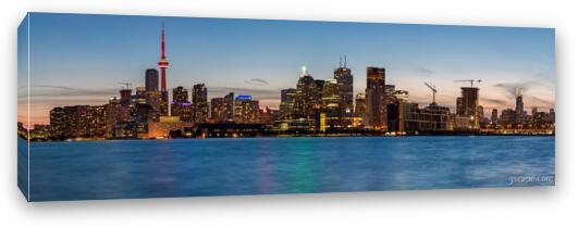 Toronto Skyline at Dusk Panoramic Fine Art Canvas Print