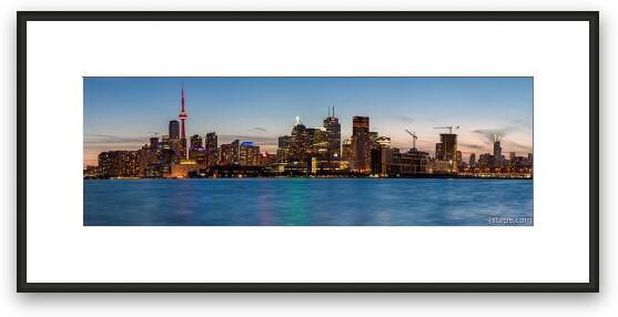Toronto Skyline at Dusk Panoramic Framed Fine Art Print