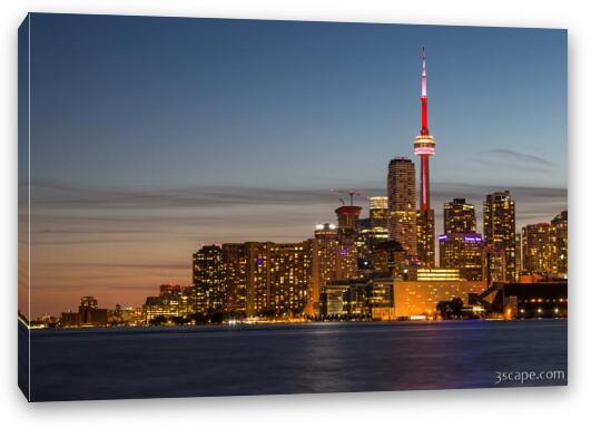 Toronto Skyline at Dusk Fine Art Canvas Print
