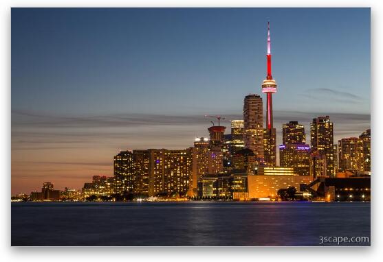 Toronto Skyline at Dusk Fine Art Metal Print