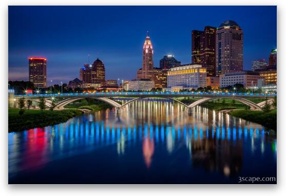Columbus Ohio Skyline at Night Fine Art Print
