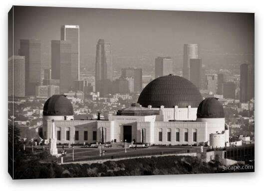 Griffith Observatory Black and White Fine Art Canvas Print