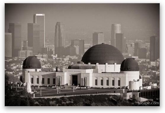 Griffith Observatory Black and White Fine Art Metal Print