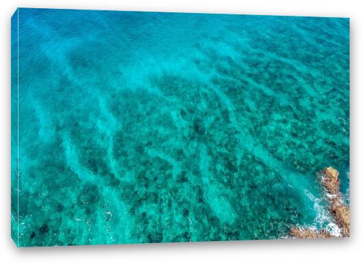 Cayman Reef Aerial Fine Art Canvas Print