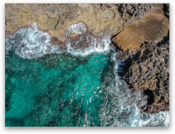 Bonnie's Arch Shoreline Aerial Fine Art Metal Print