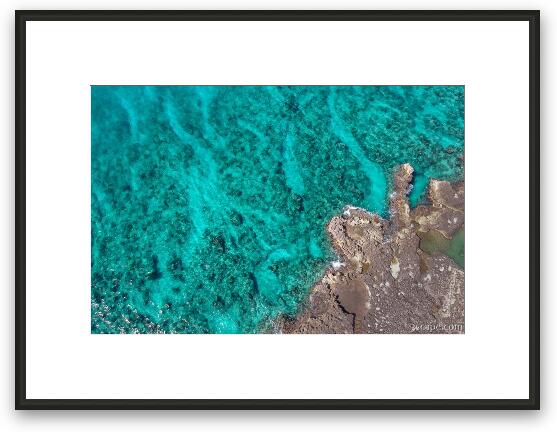 Blue Water Aerial Framed Fine Art Print