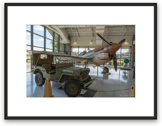 Curtiss P-40 Warhawk and Jeep Framed Fine Art Print
