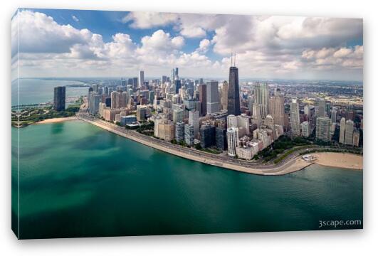 Chicago Gold Coast Aerial Panoramic Fine Art Canvas Print