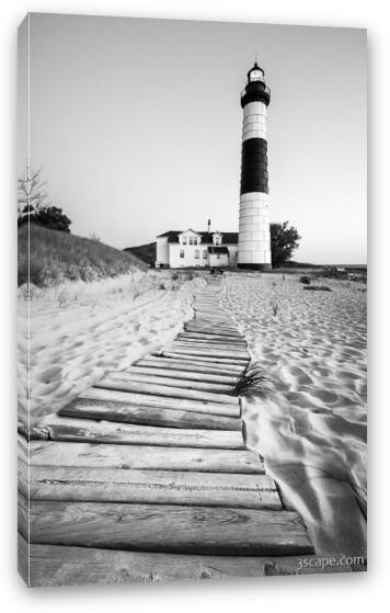 Big Sable Point Lighthouse Black and White Fine Art Canvas Print