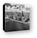 Chicago Gold Coast Aerial Panoramic BW Canvas Print