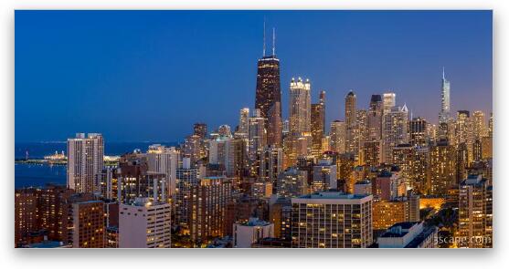 Chicago's Streeterville at Dusk Panoramic Fine Art Metal Print