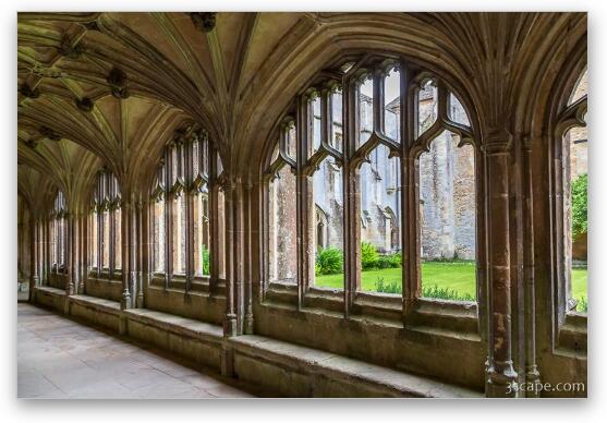 The Cloisters at Lacock Abbey Fine Art Metal Print