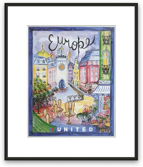 Vintage Europe United Poster Framed Fine Art Print