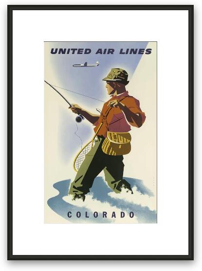 Vintage Colorado United Airlines Poster Framed Fine Art Print