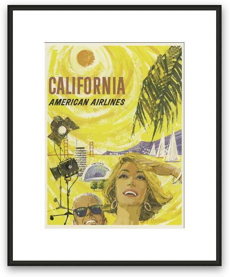 Vintage California American Airlines Poster Framed Fine Art Print