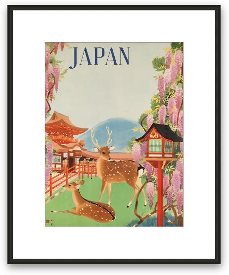 Vintage Japan Travel Poster Framed Fine Art Print