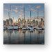 Vancouver Skyline and Sailboats at Dusk Metal Print