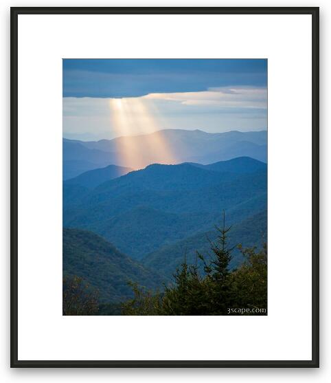 God Rays Over the Blue Ridge Mountains Framed Fine Art Print