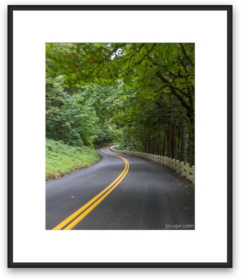 Driving the Winding Road Framed Fine Art Print