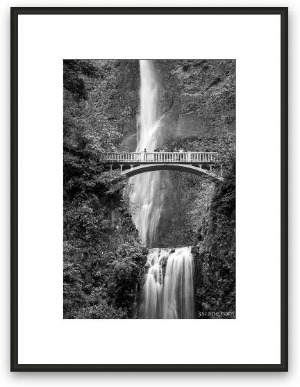 Multnomah Falls Black and White 2 Framed Fine Art Print