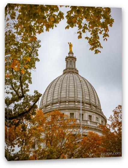 Madison Capital Dome in Autumn Fine Art Canvas Print