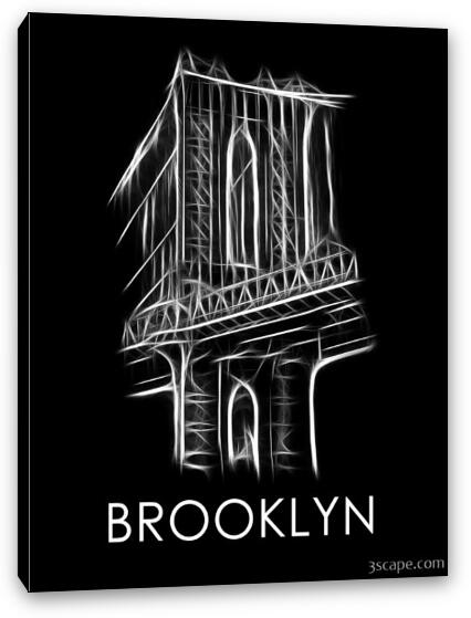 Brooklyn Bridge Fractal Fine Art Canvas Print