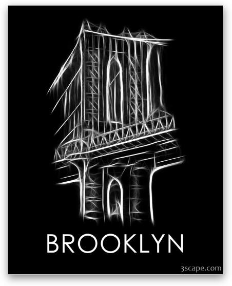 Brooklyn Bridge Fractal Fine Art Metal Print