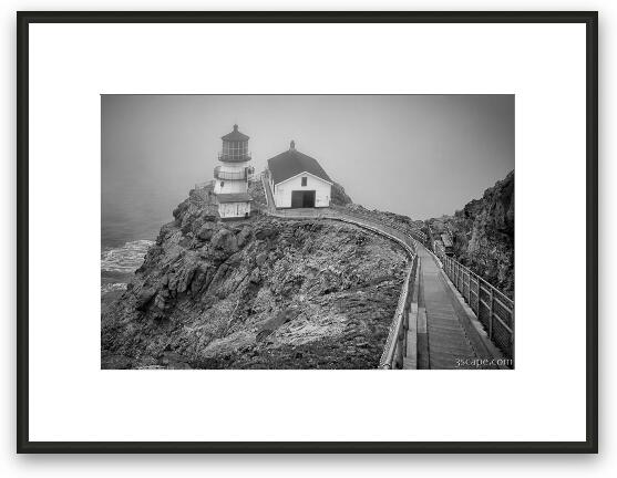 Point Reyes Lighthouse in Fog Framed Fine Art Print