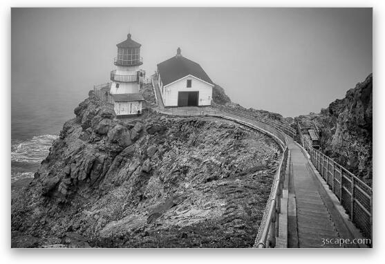 Point Reyes Lighthouse in Fog Fine Art Print by Adam Romanowicz