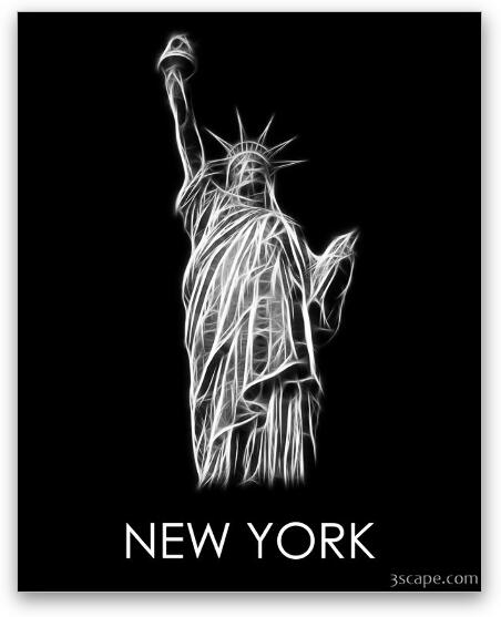 Statue of Liberty Fractal Fine Art Metal Print