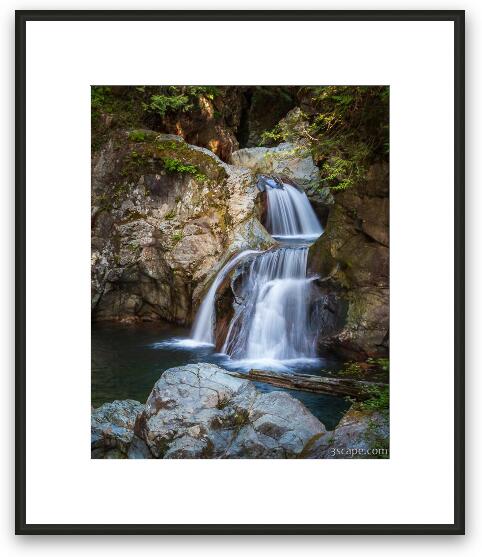 Twin Falls in Lynn Canyon Park Framed Fine Art Print