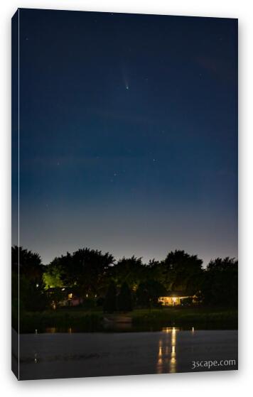 Comet NEOWISE over DuPage County Fine Art Canvas Print