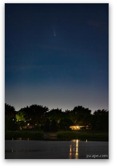 Comet NEOWISE over DuPage County Fine Art Metal Print