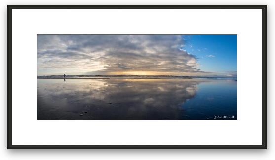Cannon Beach Reflection Panoramic Framed Fine Art Print