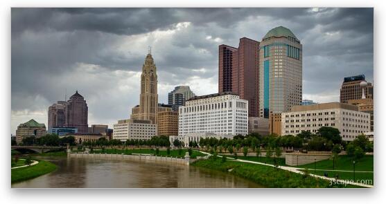 Columbus Skyline Panoramic Fine Art Metal Print