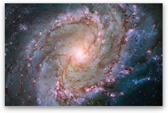 Hubble view of barred spiral galaxy Messier 83 Fine Art Metal Print