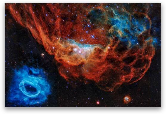 Hubble Reveals a Tapestry of Blazing Starbirth Fine Art Print