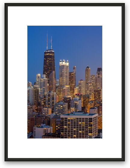 Chicago's Streeterville at Dusk Vertical Framed Fine Art Print