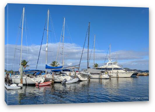 Boats in Red Hook Marina Fine Art Canvas Print