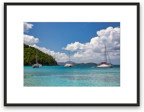 Catamarans in Maho Bay Framed Fine Art Print