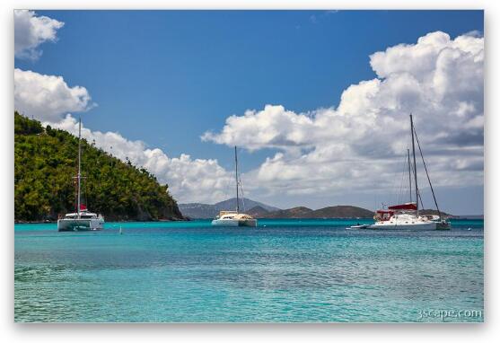 Catamarans in Maho Bay Fine Art Metal Print