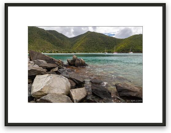 Maho Bay Beach from Maho Point Framed Fine Art Print