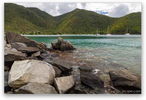 Maho Bay Beach from Maho Point Fine Art Metal Print