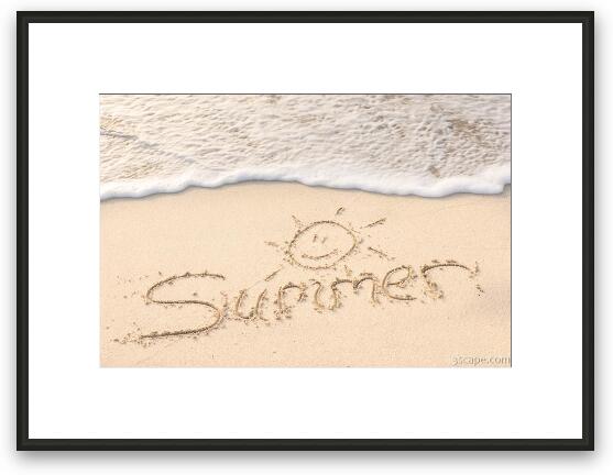 Summer Sunsine Beach Writing Framed Fine Art Print