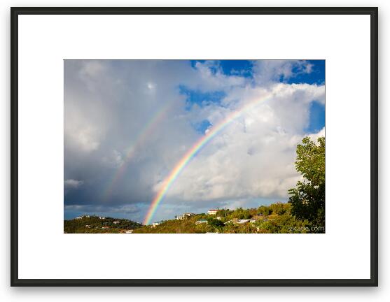 Double Rainbow over St. John Framed Fine Art Print