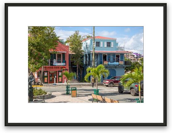 Cruz Bay Shops Framed Fine Art Print